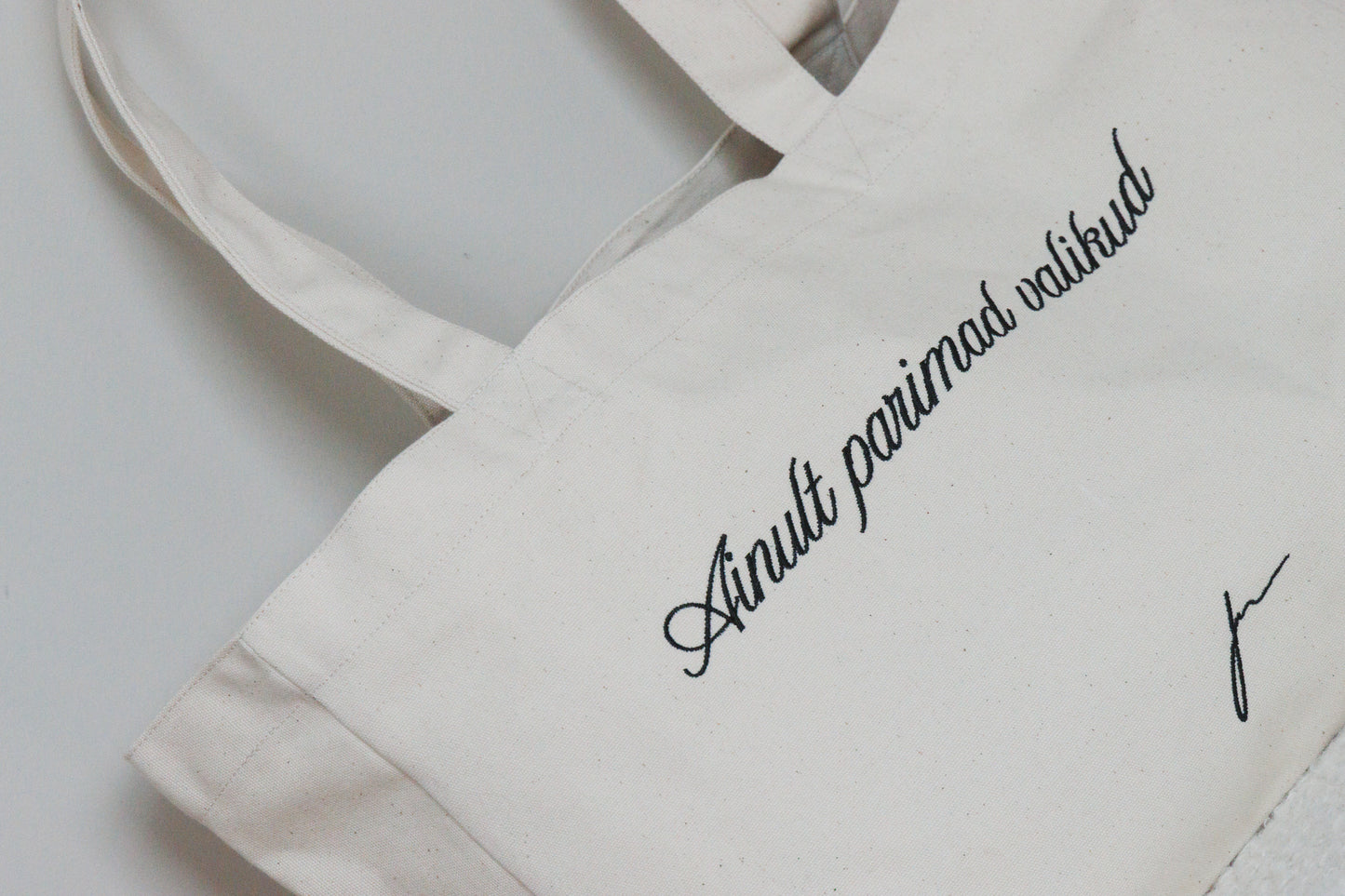 KANVASKOTT SKRIPTFONDIGA "AINULT PARIMAD VALIKUD"